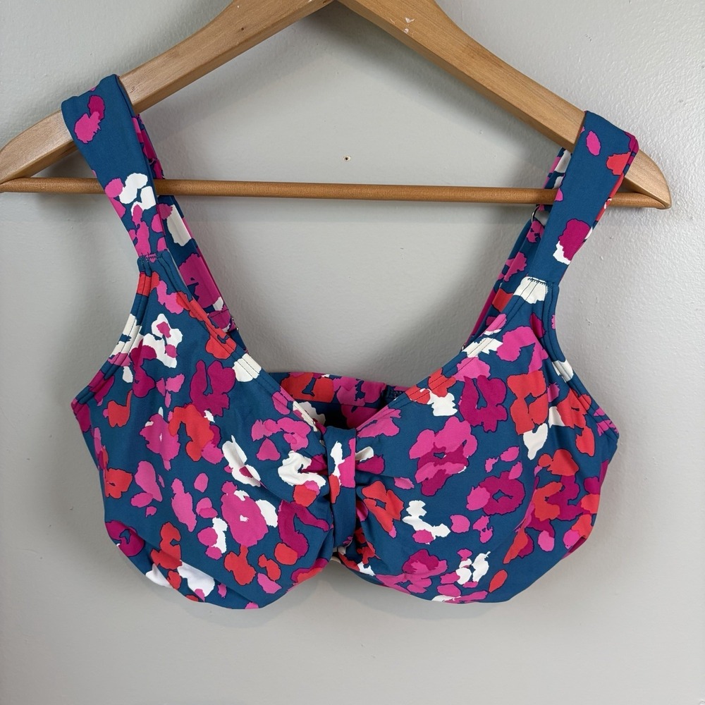 Birdsong Underwire Floral Swimsuit‎ Top Blue/pink Lined Size 34 I Womens Summer